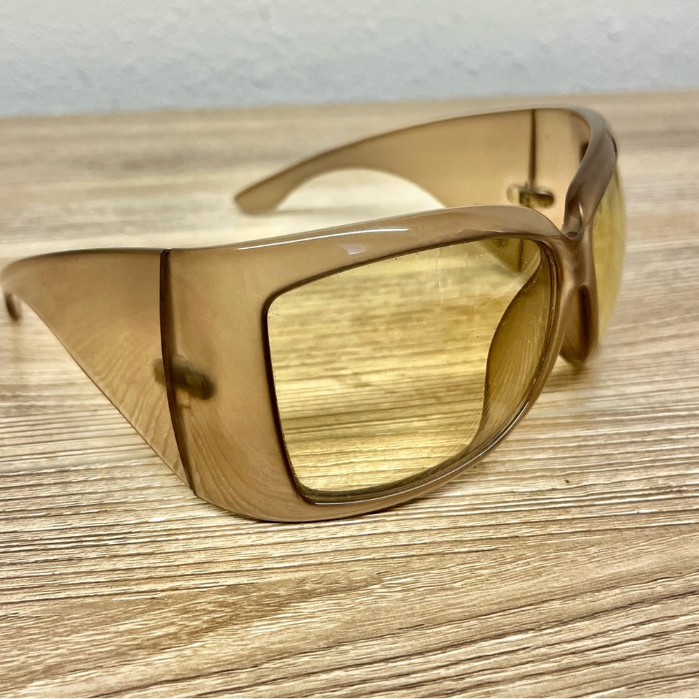 2000s Gucci Shield Sunglasses Translucent Y2k - image 4